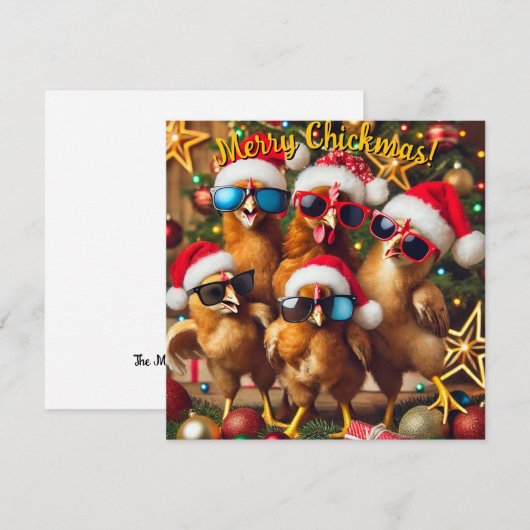 Merry Chickmas Feiertagskarte (Vorne/Hinten)