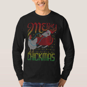 Merry Chickmas Hühnchen Ugly Christmas Sweater Pou T-Shirt
