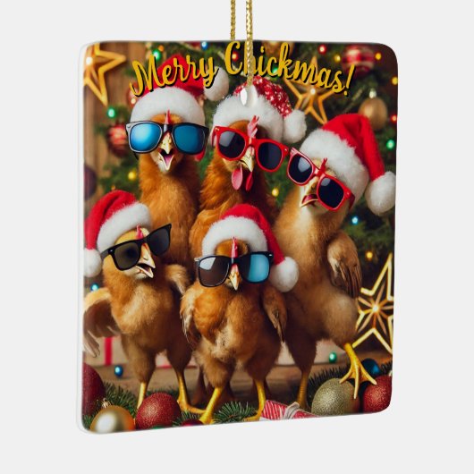Merry Chickmas Keramikornament (Rechts)