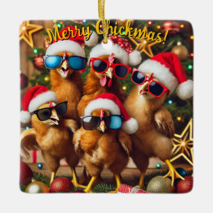 Merry Chickmas Keramikornament
