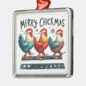 Merry Chickmas Ornament Aus Metall (Links)