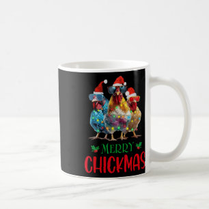 Merry Chickmas Ornament Lights Chicken Bauer Chri Kaffeetasse