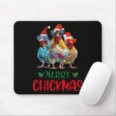 Merry Chickmas Ornament Lights Chicken Bauer Chri Mousepad (Mit Mouse)