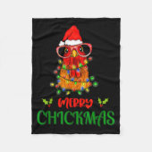 Merry Chickmas Ornament Lights Chicken Farmer Chri Fleecedecke (Vorderseite)