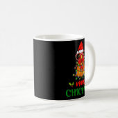 Merry Chickmas Ornament Lights Chicken Farmer Chri Kaffeetasse (VorderseiteRechts)