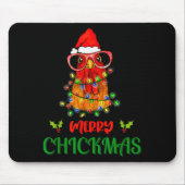 Merry Chickmas Ornament Lights Chicken Farmer Chri Mousepad (Vorne)