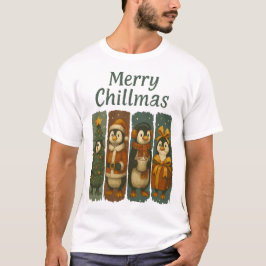 Merry Chillmas Cute Penguins T-Shirt
