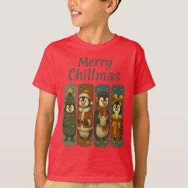 Merry Chillmas Cute Penguins T-Shirt