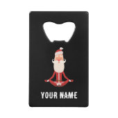 Merry Chillmas Meditating Zen Santa Holiday Geldbeutel Flaschenöffner (Rückseite)