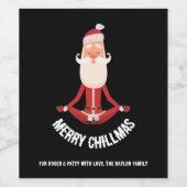 Merry Chillmas Meditating Zen Santa Holiday Weinetikett (Einzelnes Label)