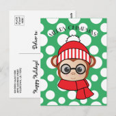 Merry Chimpmas Postkarte (Vorne/Hinten)
