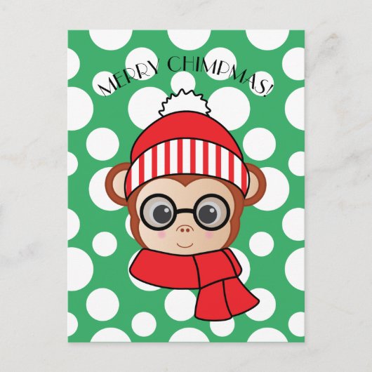 Merry Chimpmas Postkarte (Vorderseite)