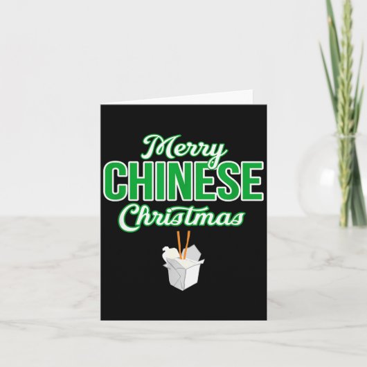 Merry Chinese Christmas Xmas Funny Restaurant Take Karte (Vorderseite)