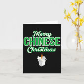 Merry Chinese Christmas Xmas Funny Restaurant Take Karte (Gelbe Blume)