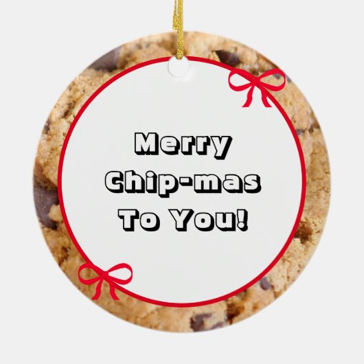 Merry Chip-Mas, Funny Cookie Christmas Puff Keramik Ornament (Hinten)
