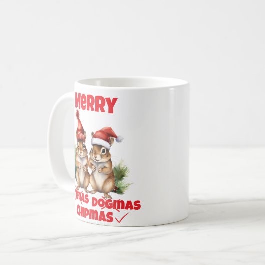 Merry Chipmas Kaffeetasse (Vorderseite Links)