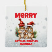 Merry Chipmas Keramikornament (Vorderseite)