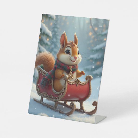 Merry chipmunk Weihnachten Sockelschild (Vorderseite)