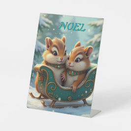 Merry chipmunk Weihnachts-Weihnachten Sockelschild