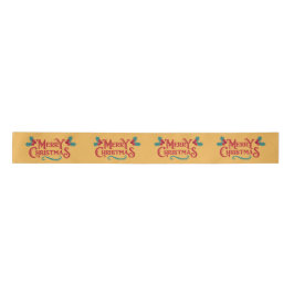 Merry Chirstmas gedruckte Satin Ribbon Roll Satinband