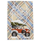 Merry Chirstmas niedlicher Schott mit rotem LKW-Te Mittlere Geschenktüte (Vorderseite)