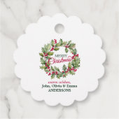 Merry Chistmas Editable Foto Family Geschenkanhänger (Rückseite)