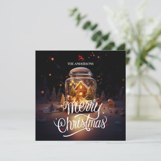 Merry Chistmas Nacht der Wunder Einladung (Stehend Vorderseite)