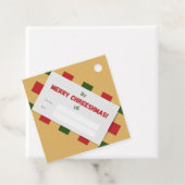 Merry Chreeshmas kariertes Geschenk rechteckig Geschenkanhänger (Beispiel)