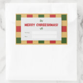 Merry Chreeshmas kariertes Geschenk Rechteckiger Aufkleber (Tasche)