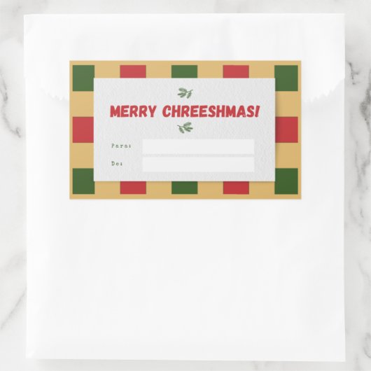 Merry Chreeshmas kariertes Geschenk Rechteckiger Aufkleber (Tasche)