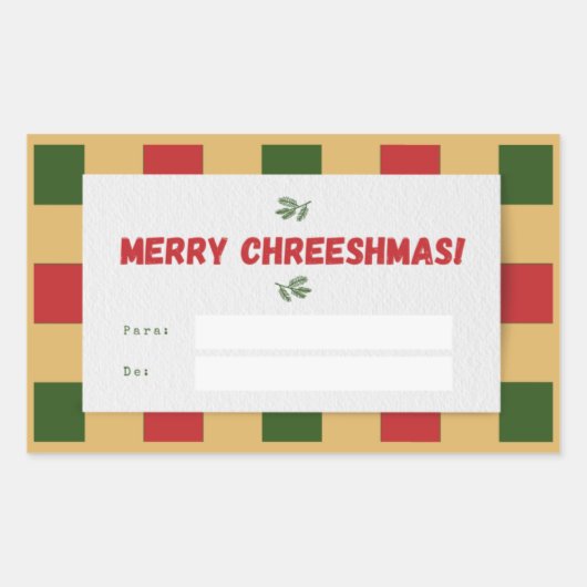Merry Chreeshmas kariertes Geschenk Rechteckiger Aufkleber (Vorderseite)