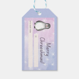 Merry Chreeshmas Penguin Geschenkanhänger
