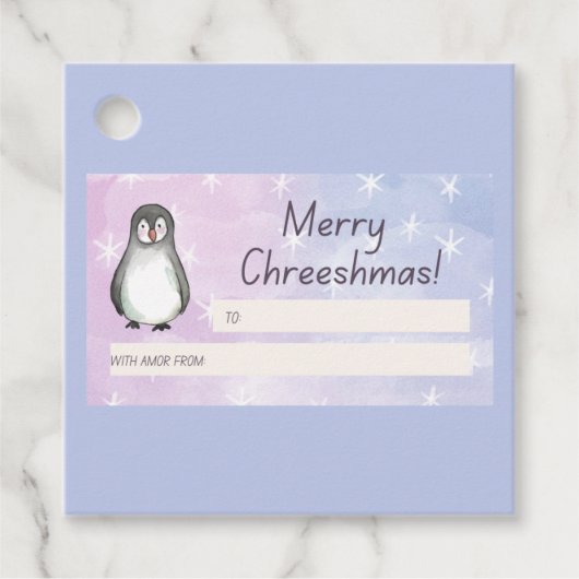 Merry Chreeshmas Penguin Gift Geschenkanhänger (Vorderseite)