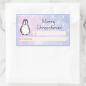 Merry Chreeshmas Penguin Gift Rechteckiger Aufkleber (Tasche)