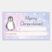 Merry Chreeshmas Penguin Gift Rechteckiger Aufkleber (Vorderseite)