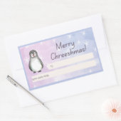 Merry Chreeshmas Penguin Gift Rechteckiger Aufkleber (Umschlag)