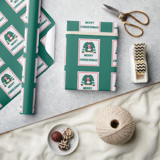 Merry Chreeshmas Penguin Sweater Geschenkpapier (Kunsthandwerk)