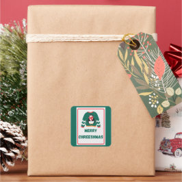 Merry Chreeshmas Penguin Sweater Quadratischer Aufkleber
