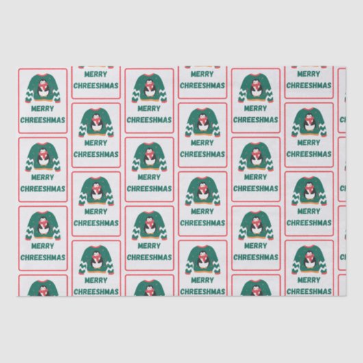 Merry Chreeshmas Penguin Sweater Seidenpapier (Vorderseite)