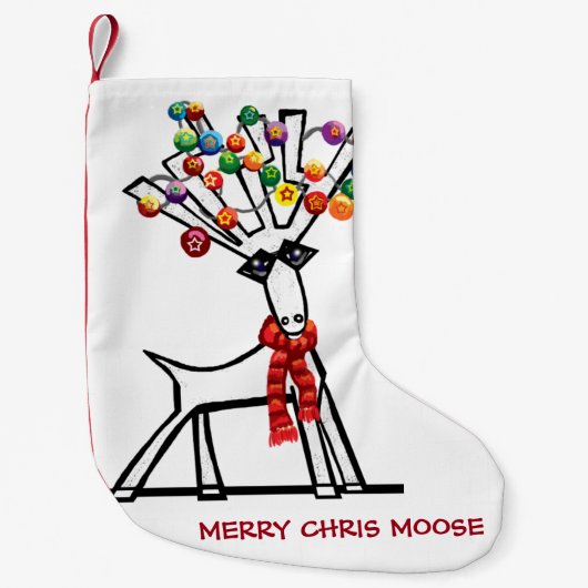 Merry Chris Moose Kleiner Weihnachtsstrumpf (Vorderseite)