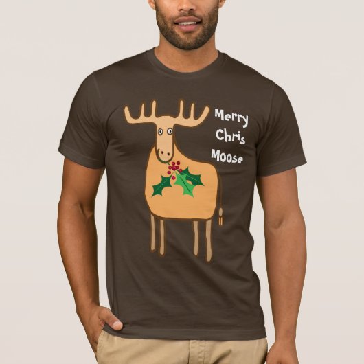 Merry Chris Moose T-Shirt (Vorderseite)