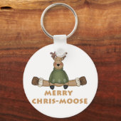 Merry Chris-Moose T - Shirt und Geschenke Schlüsselanhänger (Vorderseite)