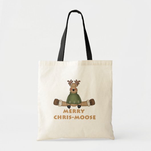 Merry Chris-Moose T - Shirt und Geschenke Tragetasche (Vorne)