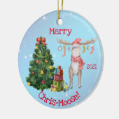 Merry Chris-Moose und Polar Bear Weihnachten Keramik Ornament (Links)
