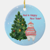 Merry Chris-Moose und Polar Bear Weihnachten Keramik Ornament (Hinten)