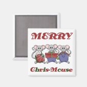 Merry Chris-Mouse Tshirts und Geschenke Magnet (Vorderseite/Rückseite)