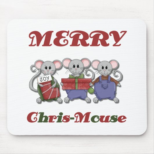 Merry Chris-Mouse Tshirts und Geschenke Mousepad (Vorne)