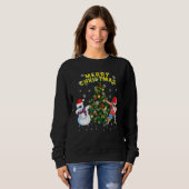 Merry Chrismas Dabbing Santa Tree Snowman Sweatshirt (Vorne ganz)
