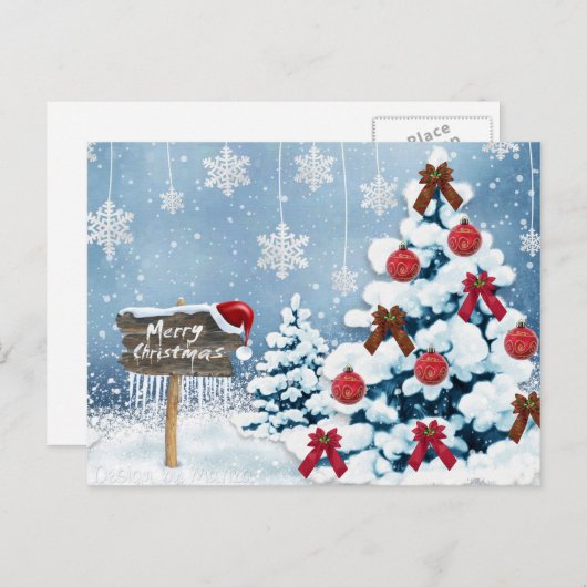 Merry Chrismas Feiertagspostkarte (Vorne/Hinten)