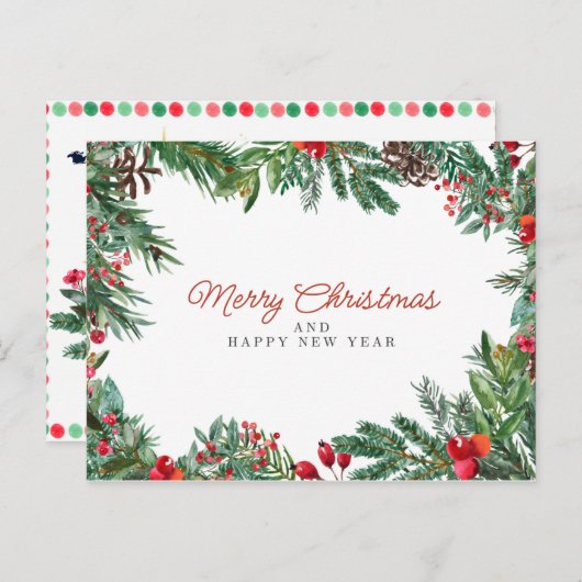 merry chrismas in u postkarte (Vorne/Hinten)